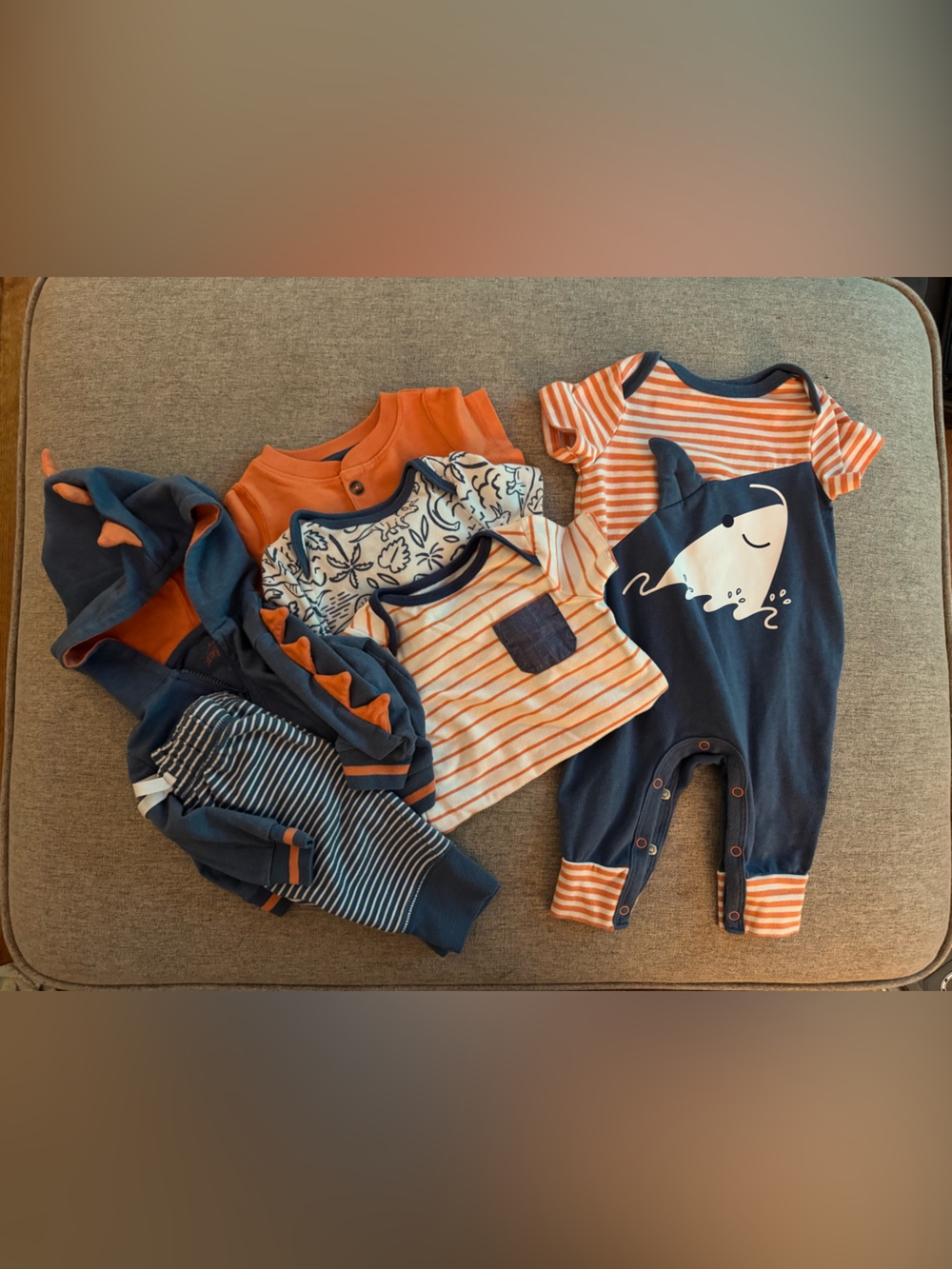 Cat & Jack size 0-3 month Navy and Orange Baby Outfit Sets